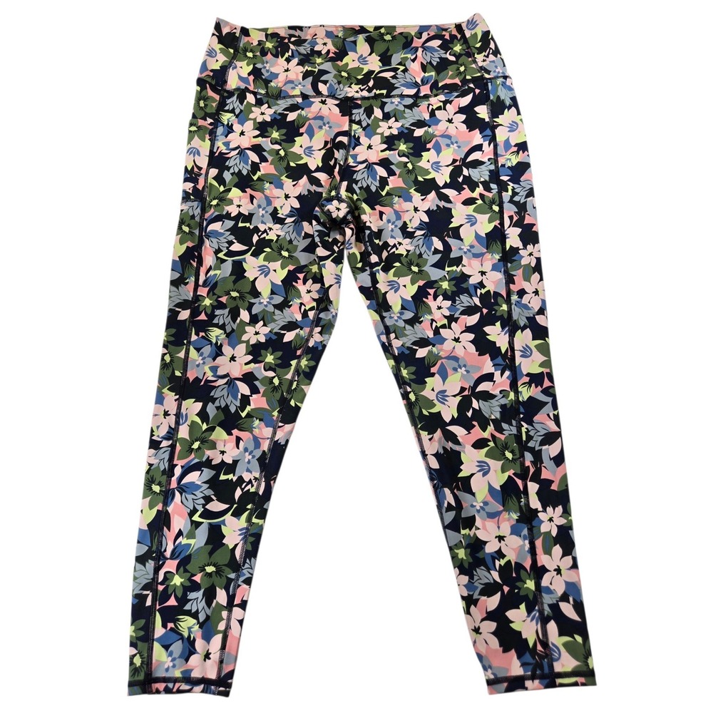 Vera Bradley Womens 2XL Floral Activewear Leggings Pink Blue Green Navy Yoga